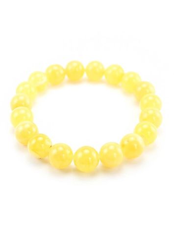 Honey Amber Ball Beaded Stretch Bracelet, image , picture 2