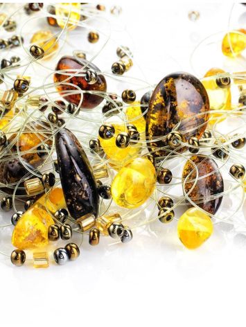 Multicolor Amber Necklace With Glass Beads The Fable, image , picture 4