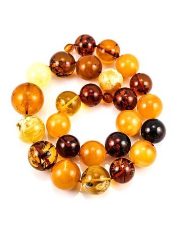 Mindblowing Multicolor Amber Ball Beaded Necklace, image , picture 4