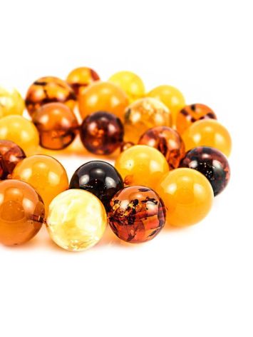 Mindblowing Multicolor Amber Ball Beaded Necklace, image , picture 8