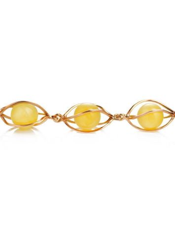 Honey Amber Necklace In Gold-Plated Silver The Algeria, image , picture 3