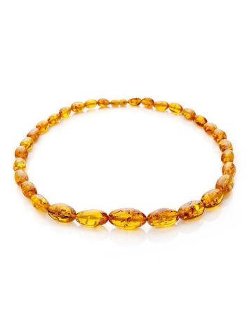 Olive Cut Amber Beaded Necklace, image , picture 3