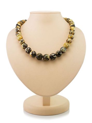 High Polished Amber Ball Beaded Necklace The Meteor, image 
