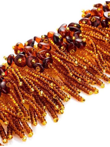 Cherry Amber Braided Bracelet With Yellowish Glass Beads The Fable, image , picture 3