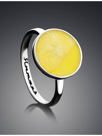 Minimalistic Amber Ring In Sterling Silver The Monaco, Ring Size: 5.5 / 16, image , picture 2