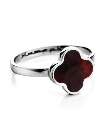 Alhambra Amber Ring In Sterling Silver The Monaco, Ring Size: 5.5 / 16, image , picture 3