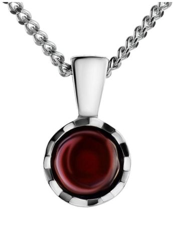 Sterling Silver Necklace With Cherry Amber, image , picture 3