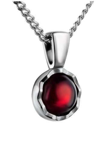 Sterling Silver Necklace With Cherry Amber, image , picture 4