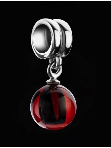 Sterling Silver Charm With Cherry Amber Pendant, image , picture 2