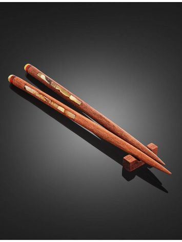 Wooden Chopsticks With Honey Amber, image , picture 2