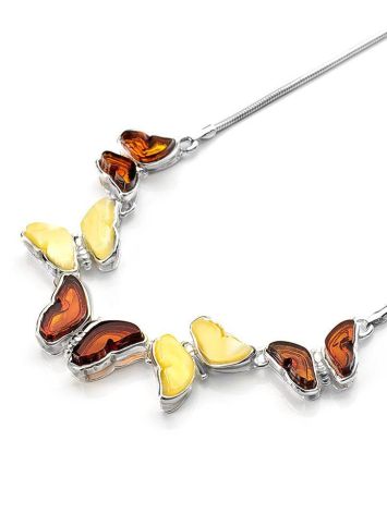 Two-Toned Amber Necklace In Sterling Silver The April, image , picture 3