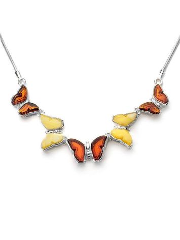 Two-Toned Amber Necklace In Sterling Silver The April, image , picture 4