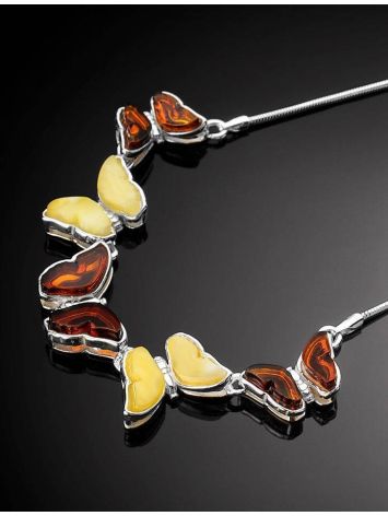 Two-Toned Amber Necklace In Sterling Silver The April, image , picture 2