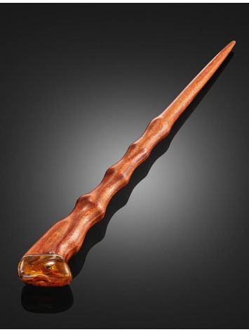 Wooden Hair Stick With Amber, image , picture 2