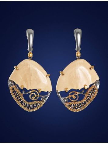 Voluptuous Mammoth Tusk Earrings In Gold-Plated Silver The Era, image , picture 2