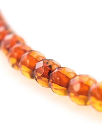 Faceted Cognac Amber Beaded Necklace The Prague, image , picture 2