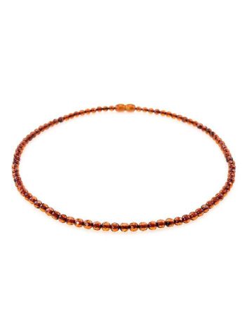 Faceted Cognac Amber Beaded Necklace The Prague, image , picture 3