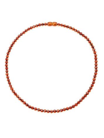 Faceted Cognac Amber Beaded Necklace The Prague, image , picture 4
