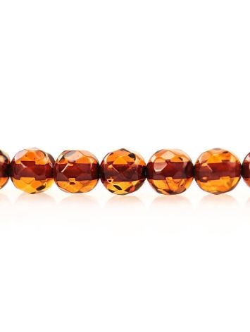 Faceted Cognac Amber Beaded Necklace The Prague, image , picture 5