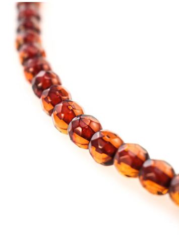 Faceted Cognac Amber Beaded Necklace The Prague, image , picture 2