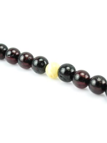 Cherry Amber Mala Prayer Beads With Dangle, image , picture 4