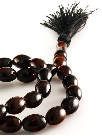 33 Black Amber Islamic Rosary With Tassel, image , picture 2