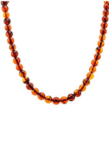 Cognac Amber Ball Beaded Necklace, image , picture 5