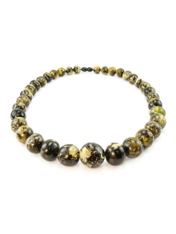 Dark Amber Ball Beaded Necklace The Meteor, image , picture 7