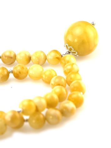 Double Strand Amber Ball Beaded Necklace With Pendant The Ariadna, image , picture 8