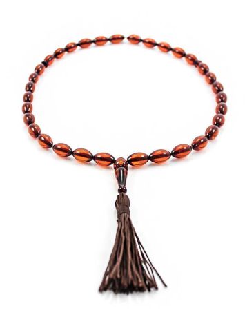 Cognac Amber Islamic Prayer Beads With Tassel, image , picture 2