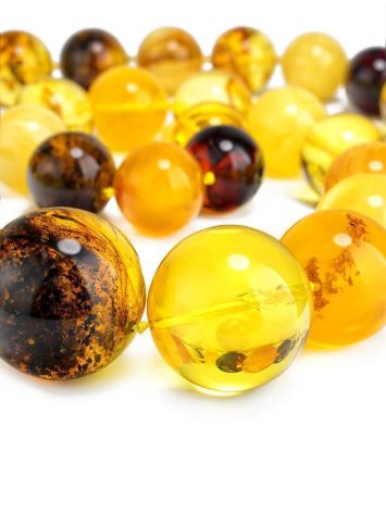 Bold Multicolor Amber Ball Beaded Necklace, image , picture 3