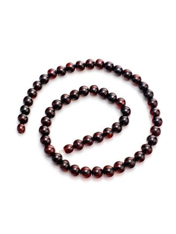 Dark Cherry Amber Ball Beaded Necklace, image , picture 4