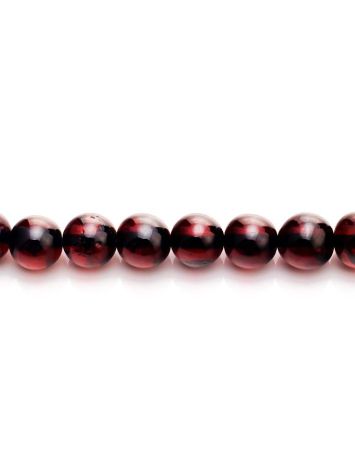 Dark Cherry Amber Ball Beaded Necklace, image , picture 3
