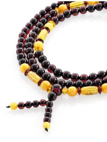 108 Multicolor Amber Mala Beads With Dangle, image 