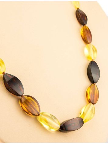 Faceted Multicolor Amber Beaded Necklace, image , picture 7