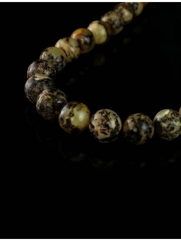 High Polished Amber Ball Beaded Necklace The Meteor, image , picture 2