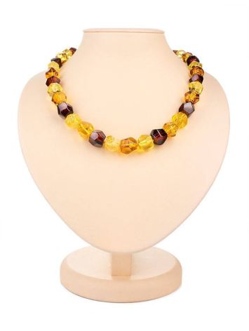 Faceted Amber Beaded Necklace, image 
