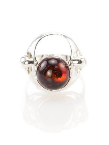 Stylish Silver Ring With Ball Shaped Amber The Orion, Ring Size: 10 / 20, image , picture 3