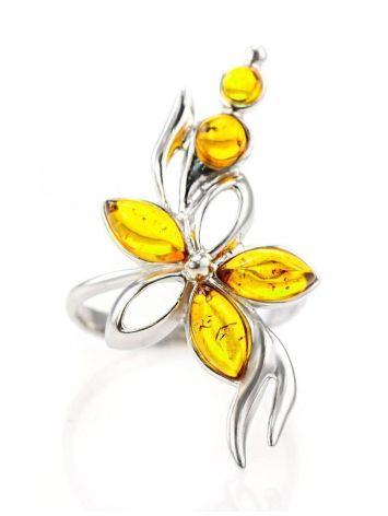 Luminous Silver Ring With Lemon Amber The Verbena, Ring Size: 9 / 19, image , picture 3