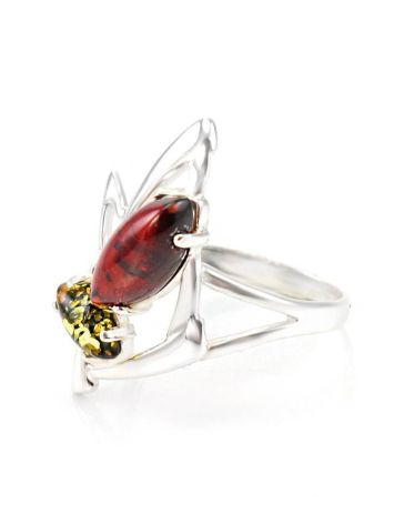 Stylish Multicolor Amber Ring In Silver The Pegasus, Ring Size: 5.5 / 16, image , picture 3