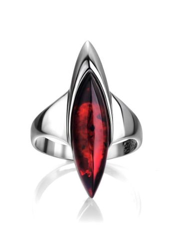 Cherry Amber Ring In Sterling Silver The Gaudi, Ring Size: 6 / 16.5, image , picture 3