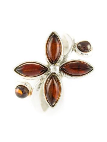 Floral Silver Ring With Amber Petals The Verbena, Ring Size: 5.5 / 16, image , picture 3