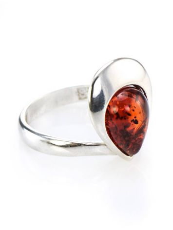 Sterling Silver Ring With Amber Stone The Orion, Ring Size: 5.5 / 16, image 