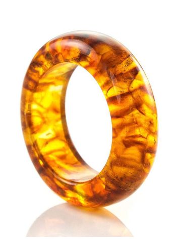 Natural Amber Band Ring The Magma, Ring Size: 5 / 15.5, image , picture 3
