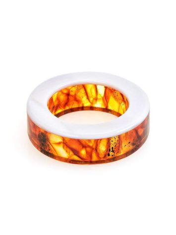 Amber Band Ring With Nacre The Magma, Ring Size: 6.5 / 17, image 