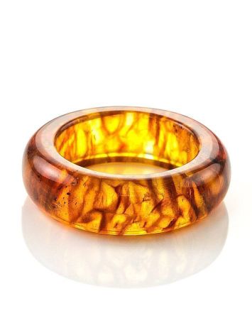 Natural Amber Band Ring The Magma, Ring Size: 5 / 15.5, image 