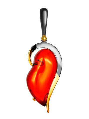 Refined Handcrafted Gold-Plated Pendant With Amber The Rialto, image 