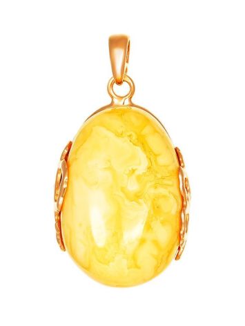 Classic Oval Amber Pendant In Gold-Plated Silver The Cascade, image 