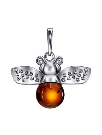 Sterling Silver Pendant With Cognac Amber The April, image 