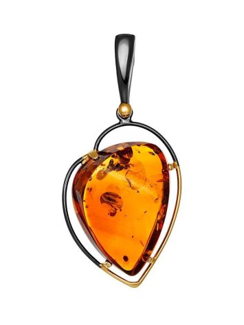 Bright Handcrafted Amber Pendant In Gold-Plated Silver The Rialto, image 
